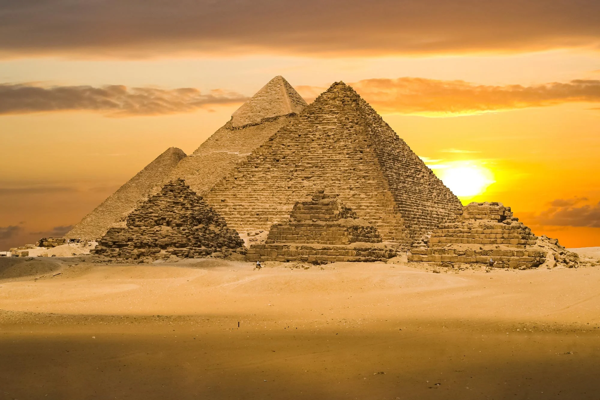 Sunset over the Giza Pyramids