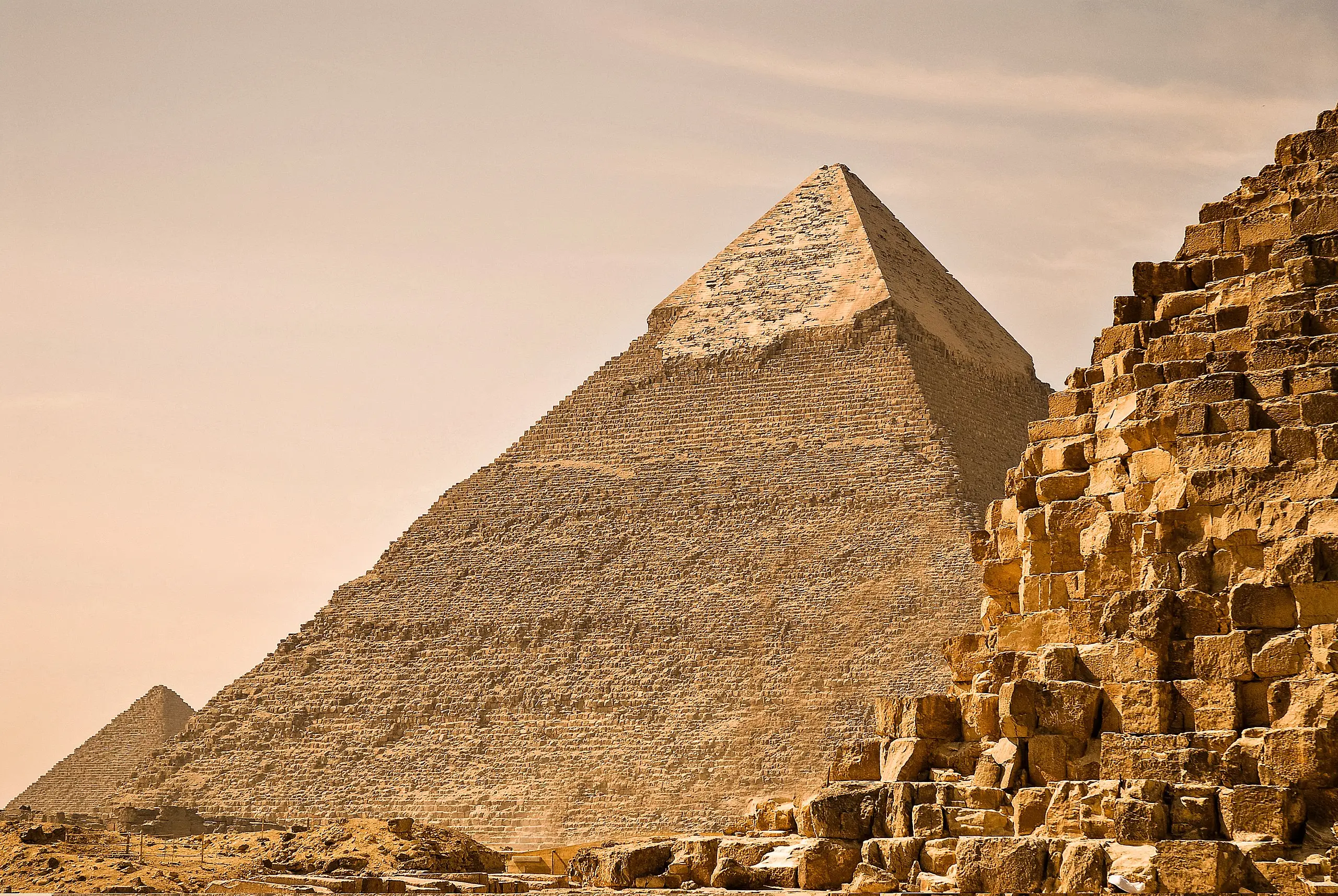 Panoramic view of Giza Pyramids